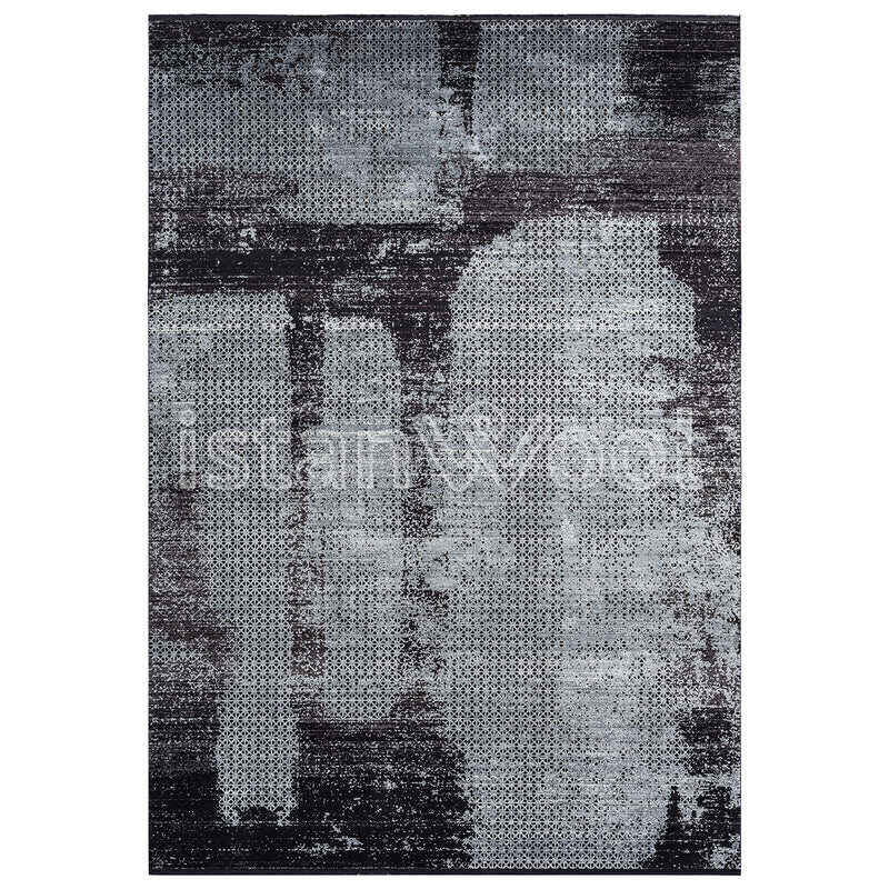 Alfombra Grande Moderna, Gruesa, Pelo con Relieve, Color Negro. Colección Bebek.