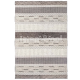 Alfombra de Lana Hecha a Mano Kilim Moderna, Gruesa, Color Café con Beige . Colección Makalu.