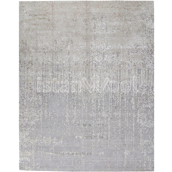 Alfombra Grande Moderna, Gruesa, Pelo con Relieve, Color Gris.  Colección Everest