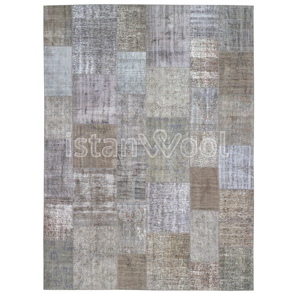 Alfombra Patchwork de Lana Hecha a Mano, color Multicolor. Colección Kadikoy.