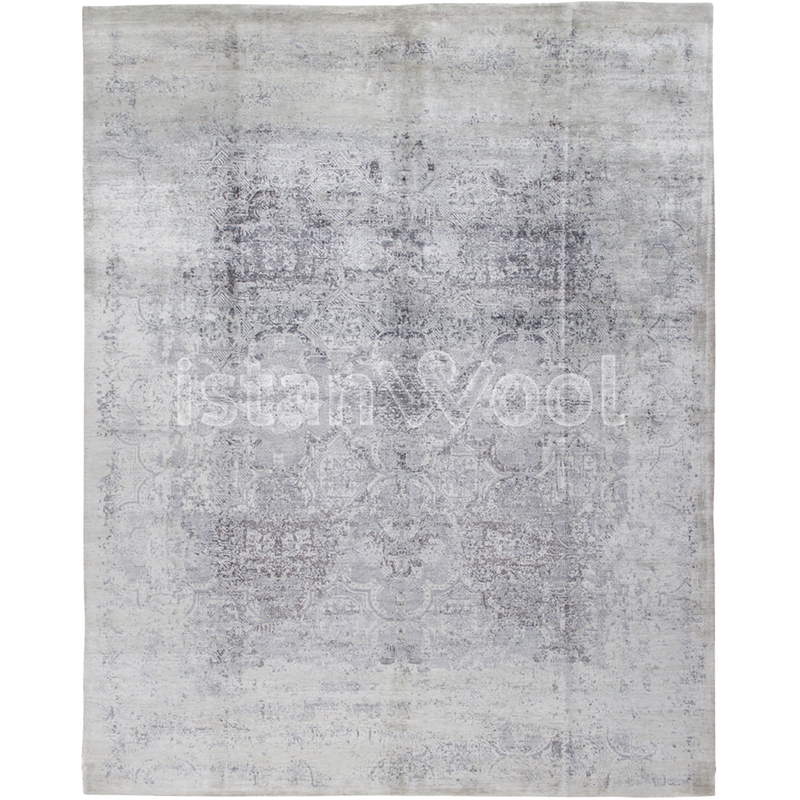 Alfombra Premium Grande, Gruesa, Pelo con Relieve, Color Gris. Colección Everest