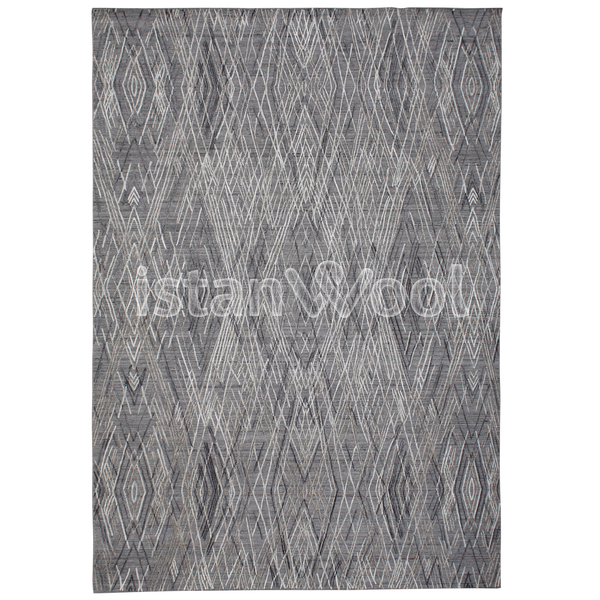 Alfombra Grande Moderna Premium, Gruesa, Pelo con Relieve, Color Gris. Colección Kathmandu.