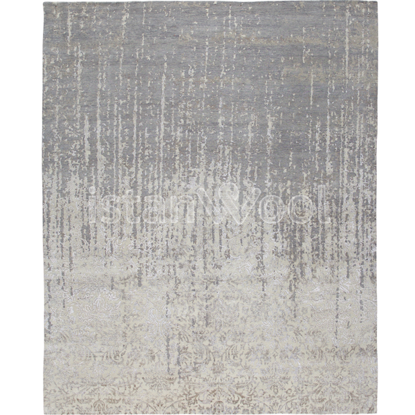 Alfombra Grande Moderna, Gruesa, Pelo con Relieve, Color Gris.  Colección Everest