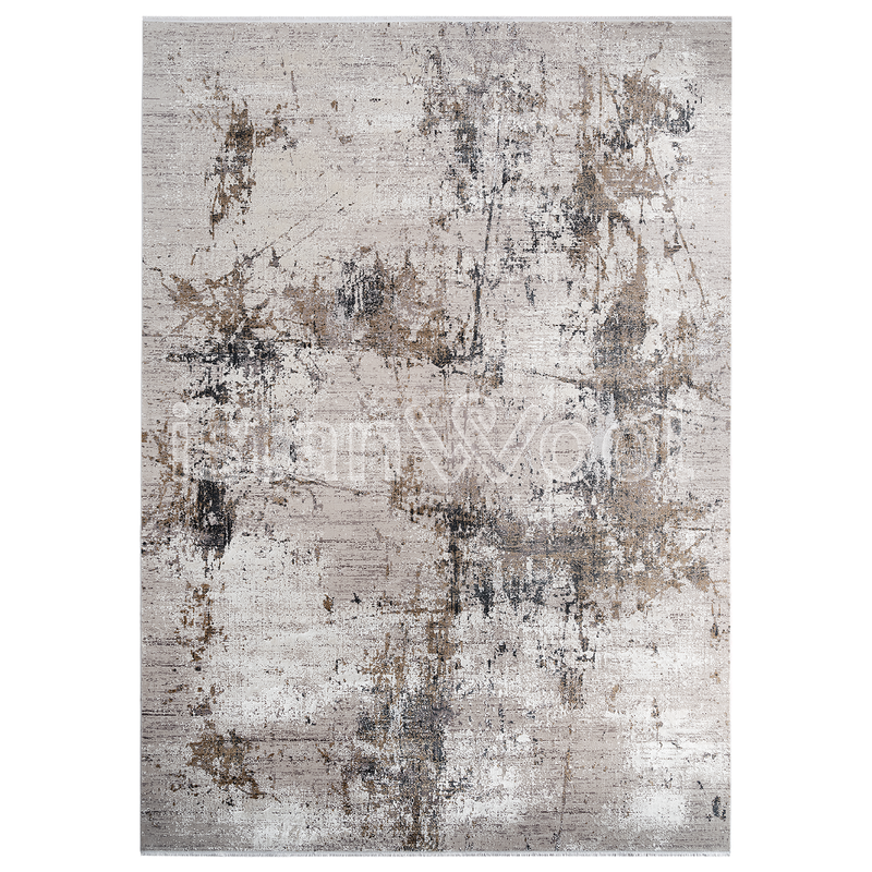 Alfombra Grande Moderna, Gruesa, Pelo con Relieve, Beige. Colección Bebek.