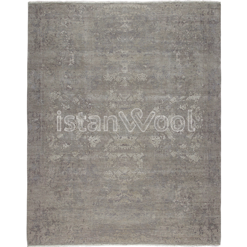Alfombra Moderna, Gruesa, Pelo con Relieve, Color Beige.  Colección Everest