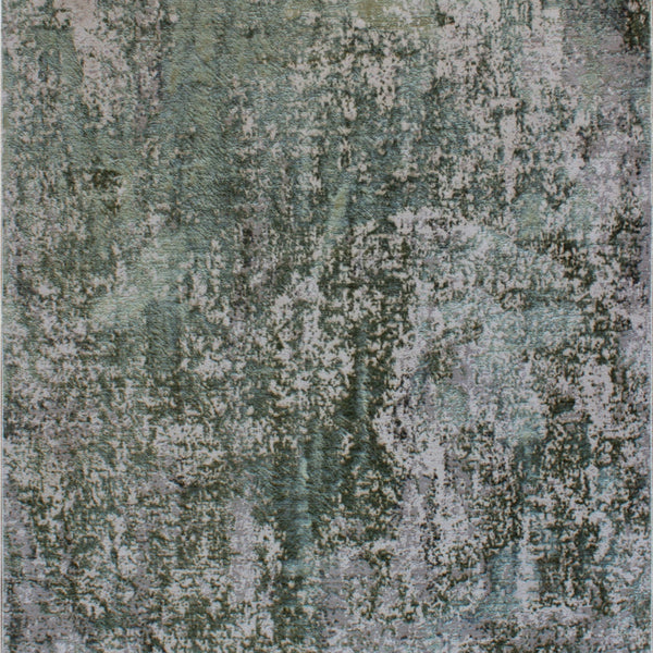Alfombra Moderna, Gruesa, Pelo con Relieve, Color Verde. Colección Ortakoy.