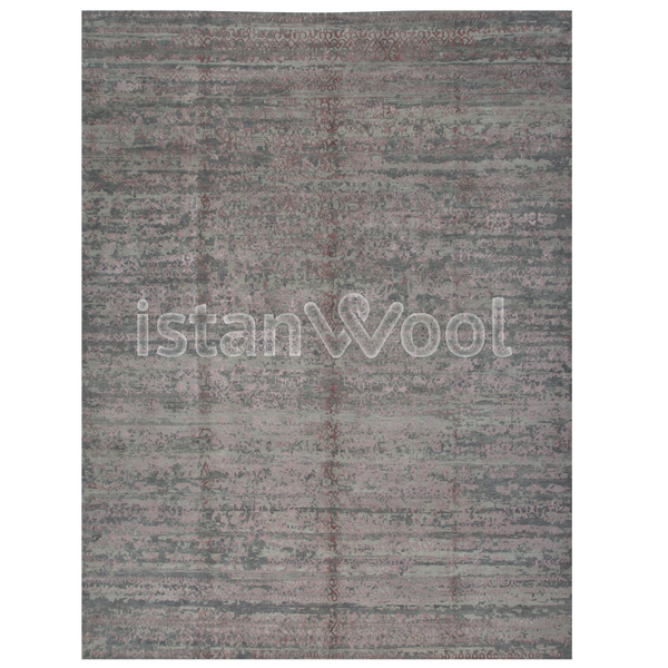 Alfombra Grande Moderna, Gruesa, Pelo con Relieve, Color gris con café.  Colección Everest
