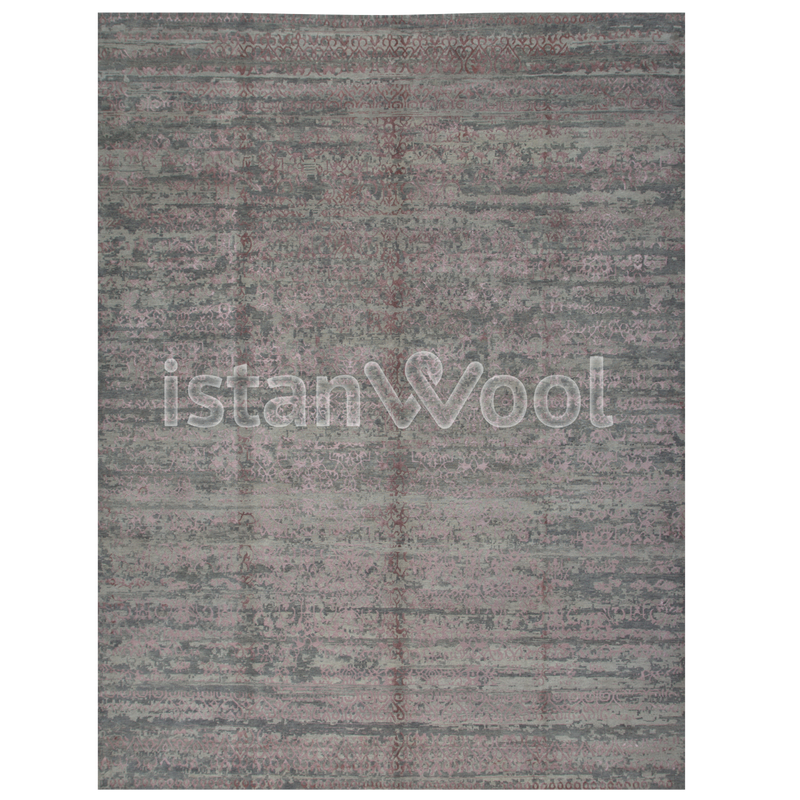 Alfombra Grande Moderna, Gruesa, Pelo con Relieve, Color gris con café.  Colección Everest