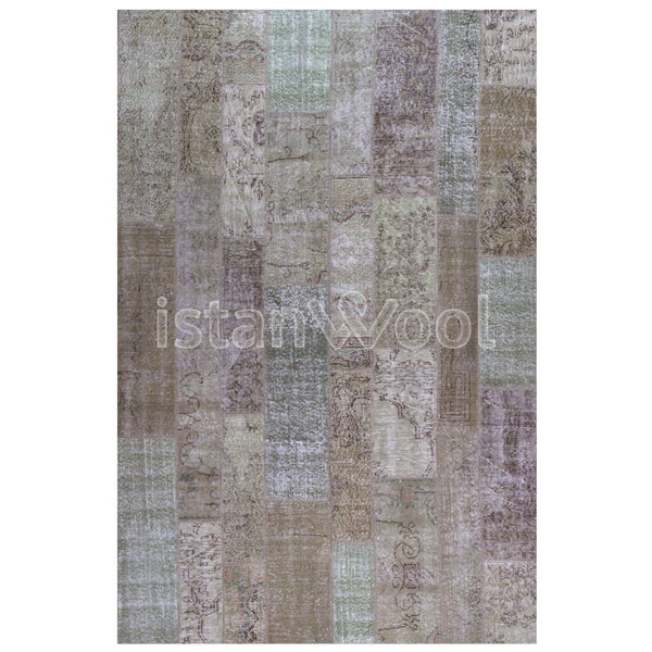 Alfombra Patchwork de Lana, Hecha a Mano, Gruesa, Multicolor. Colección Kadikoy.