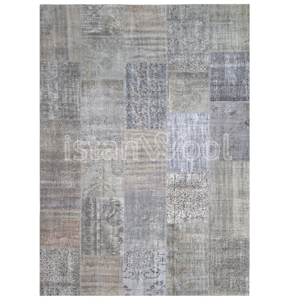 Alfombra Patchwork de Lana Hecha a Mano, color Multicolor. Colección Kadikoy.