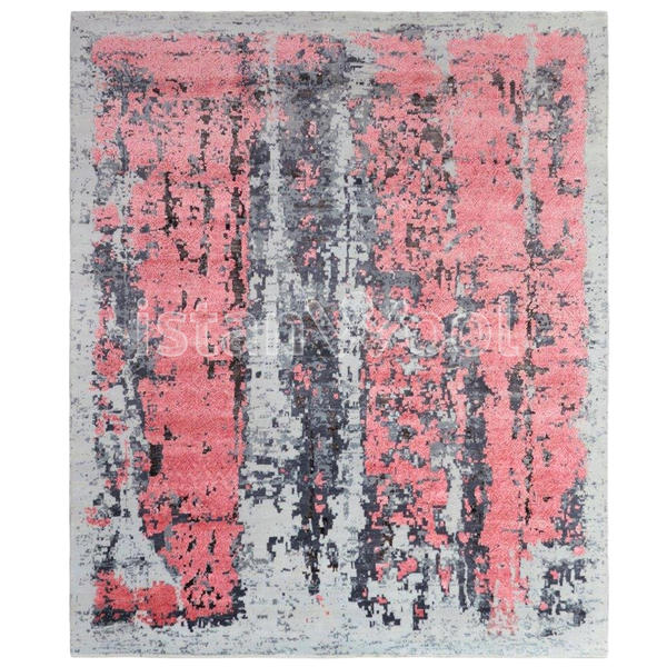Alfombra Grande Moderna, Gruesa, Pelo con Relieve, Color Rosado. Colección Everest