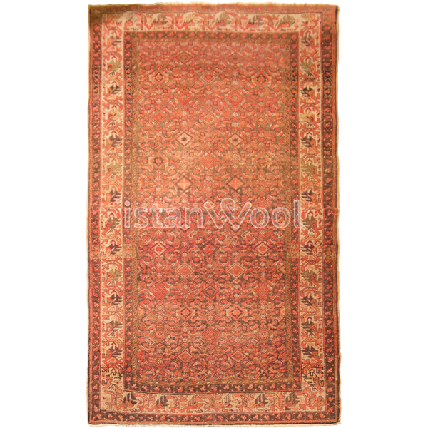 Alfombra Antigua de Lana, Color Naranja. Colección Antigua