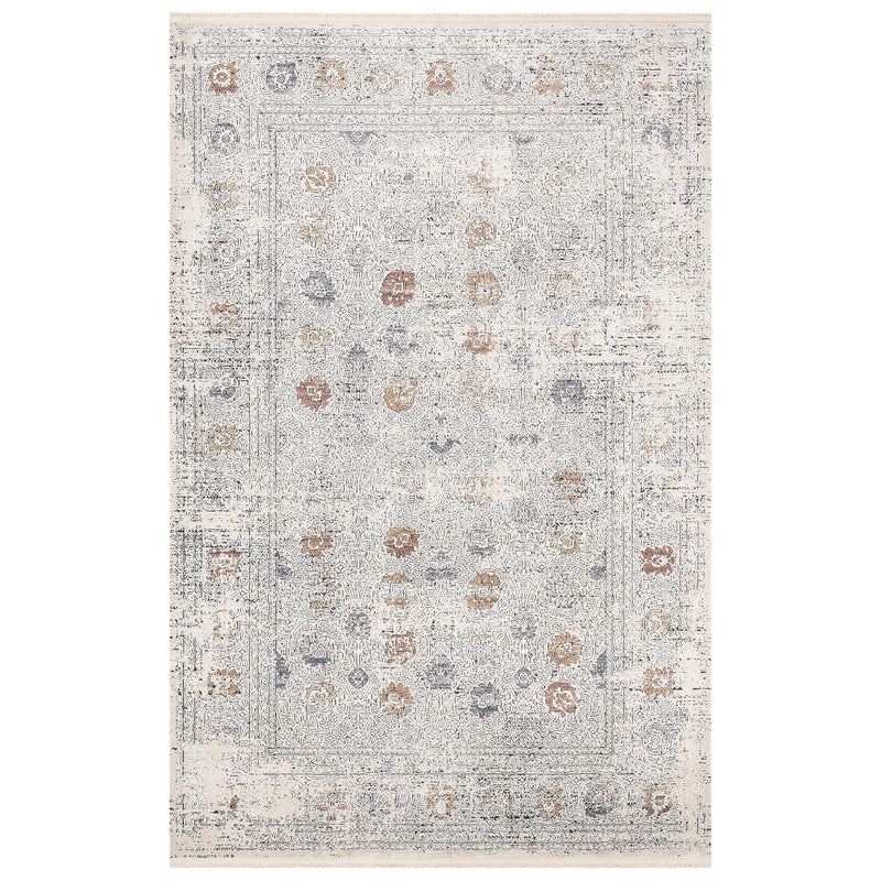 Alfombra Moderna con Diseño Estilo Antiguo, Gruesa, Pelo con Relieve, Color Beige. Colección Ulus.
