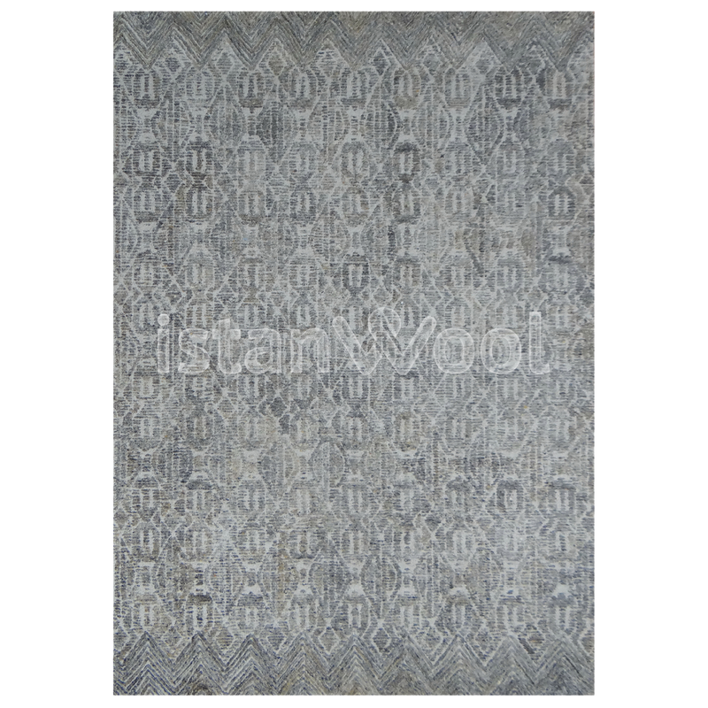 Alfombra Grande tipo Boucle, Gruesa, Pelo con Relieve, Color Gris. Colección Tibet.