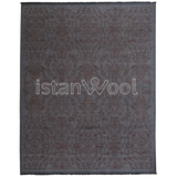 Alfombra Grande Moderna Estilo Antiguo, Pelo Corto. Color Gris con Celeste y Rojo. Colección Sirkeci