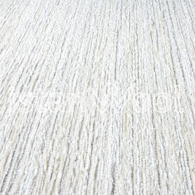 Alfombra Moderna Lisa Gruesa, Pelo Corto, Color Blanca. Colección Riva.