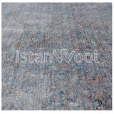 Alfombra Moderna, Gruesa, Pelo Corto, Color Azul con Café. Colección Riva.