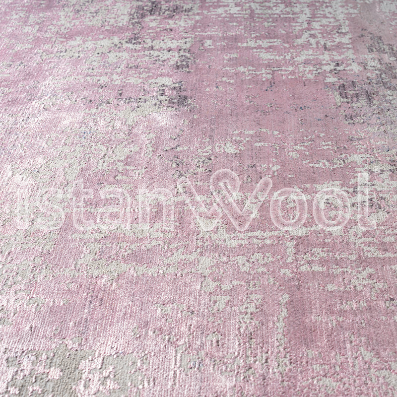 Alfombra Moderna Pelo Corto, Rosada. Colección Ortakoy