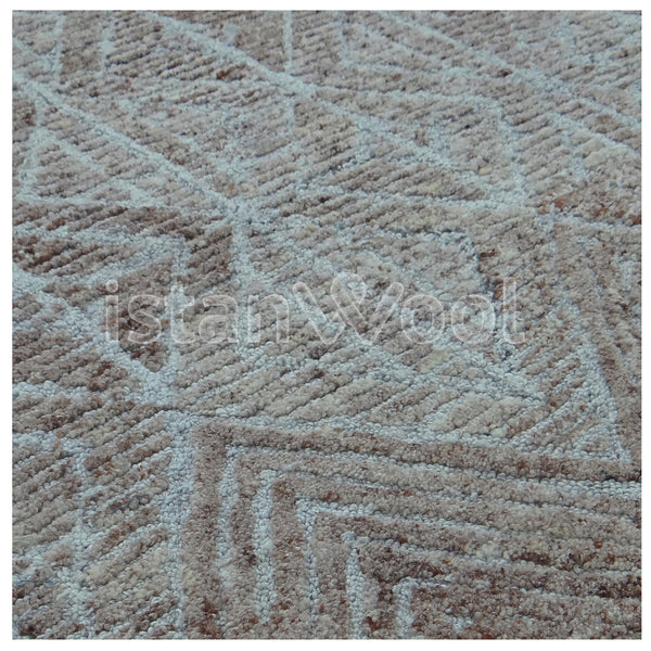 Alfombra Moderna Grande para Terraza Tipo Boucle, Color Café. Colección Tibet