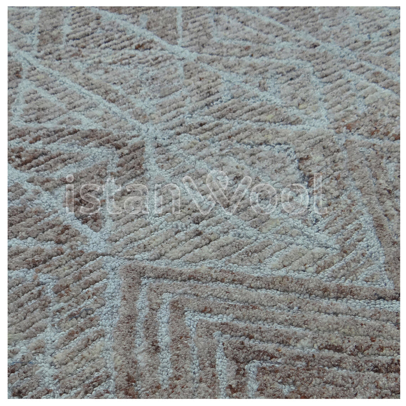 Alfombra Moderna Grande para Terraza Tipo Boucle, Color Café. Colección Tibet
