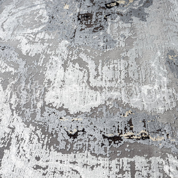 Alfombra Grande Moderna, Gruesa, Pelo con Relieve, Color Gris. Colección Bebek.