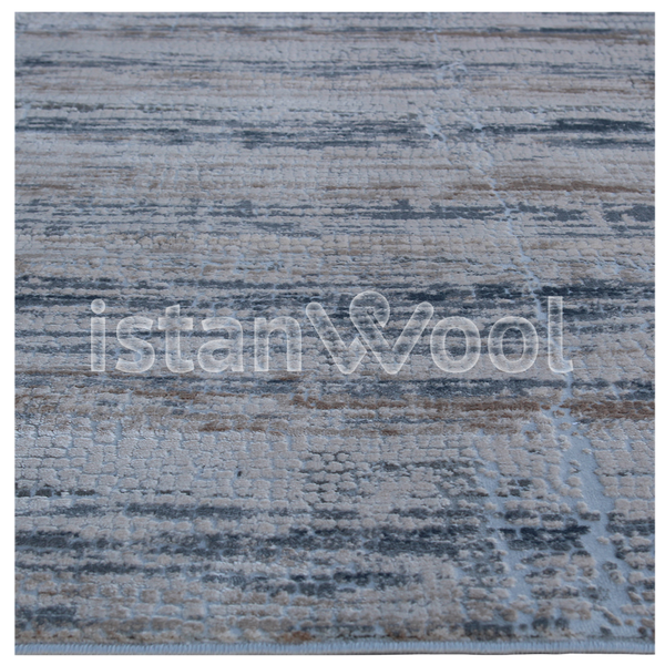 Alfombra Moderna de Pasillo, Gruesa, Pelo con Relieve, Gris con Café. Colección Atakoy