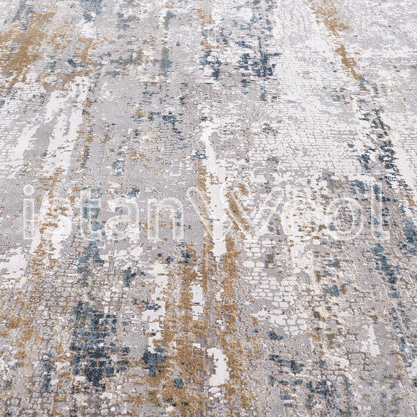 Alfombra Moderna, Gruesa, Pelo con Relieve, Gris. Colección Bebek.