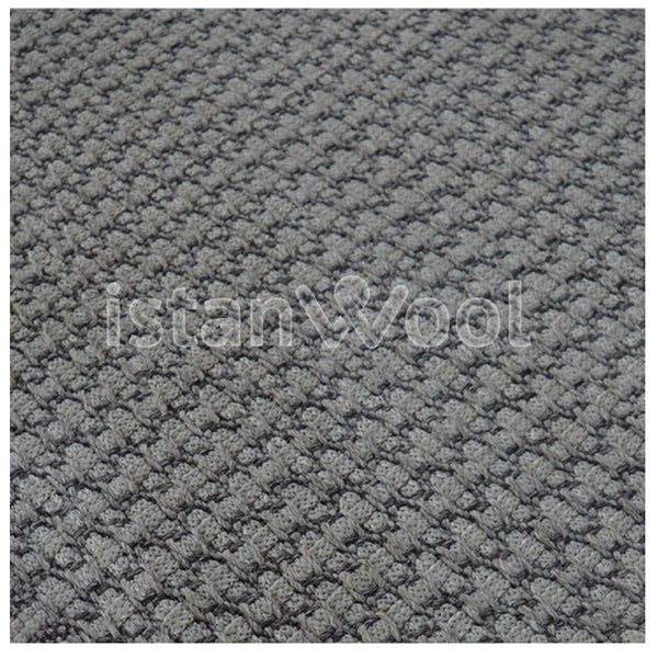 Alfombra Hecha a Mano tipo Boucle, Gruesa, Pelo con Relieve, Color Gris. Colección Tibet.