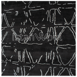 Alfombra Grande Moderna Premium, Gruesa, Pelo con Relieve, Color Negro. Colección Kathmandu.