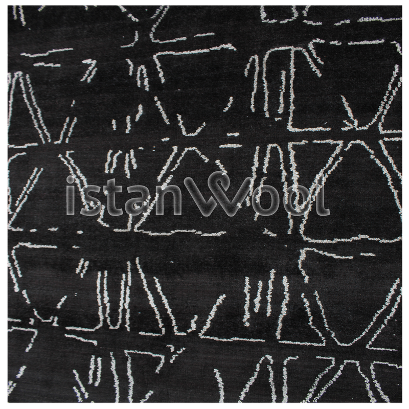 Alfombra Grande Moderna Premium, Gruesa, Pelo con Relieve, Color Negro. Colección Kathmandu.