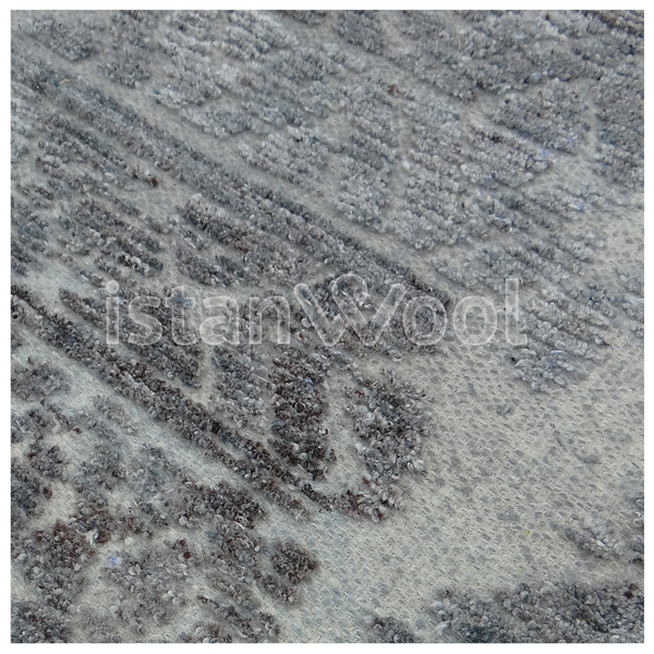 Alfombra Grande tipo Boucle, Gruesa, Pelo con Relieve, Color Gris. Colección Tibet.