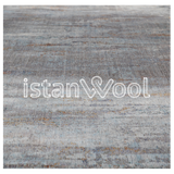 Alfombra Moderna, Gruesa,  Pelo con Relieve, Color Azul con Café. Colección Riva.