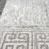 Alfombra Grande Moderna con Diseño Tradicional, Gruesa, Pelo con Relieve, Color Gris. Colección Bebek.