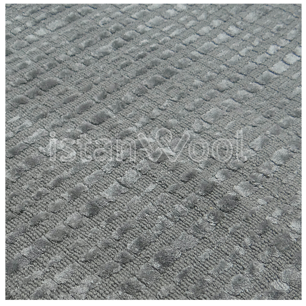 Alfombra Grande Moderna Premium, Gruesa, Pelo con Relieve, Gris. Colección Kathmandu.