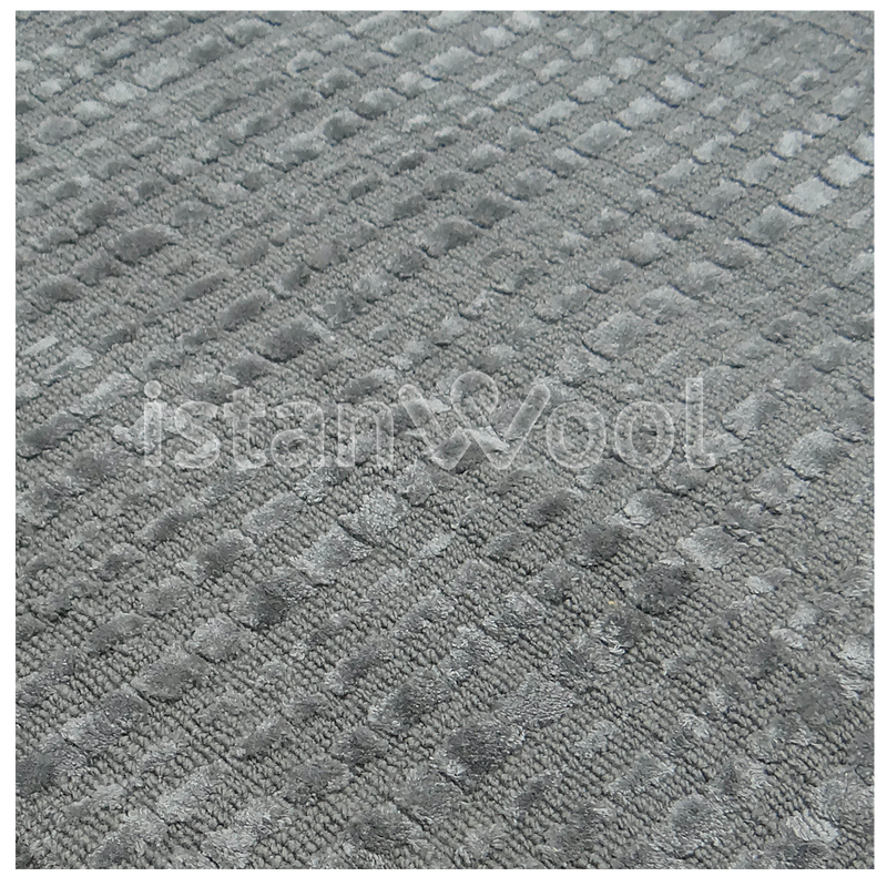 Alfombra Grande Moderna Premium, Gruesa, Pelo con Relieve, Gris. Colección Kathmandu.