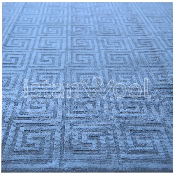 Alfombra Grande Moderna Premium, Gruesa, Pelo con Relieve, Color Azul. Colección Kathmandu.