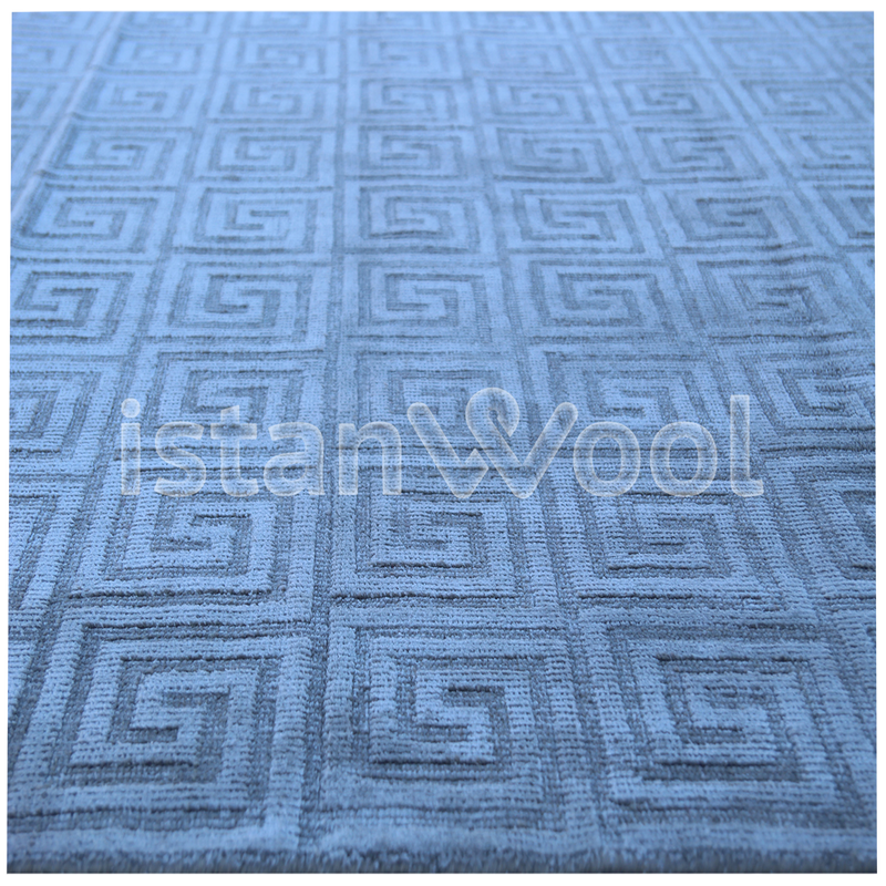 Alfombra Grande Moderna Premium, Gruesa, Pelo con Relieve, Color Azul. Colección Kathmandu.