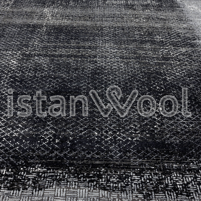 Alfombra Grande Moderna, Gruesa, Pelo con Relieve, Color Negro. Colección Bebek.