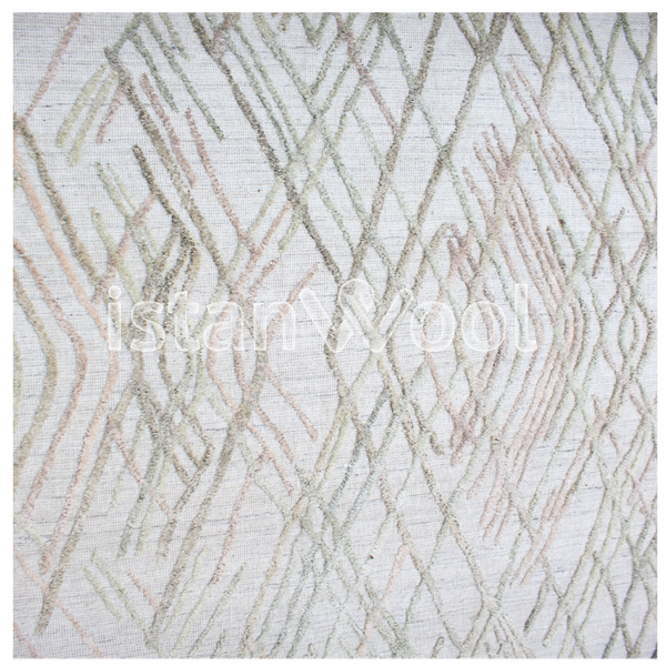 Alfombra Grande Moderna Premium, Gruesa, Pelo con Relieve, Color Blanco. Colección Kathmandu.