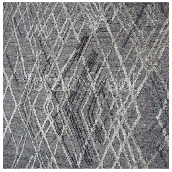Alfombra Grande Moderna Premium, Gruesa, Pelo con Relieve, Color Gris. Colección Kathmandu.