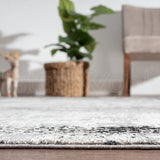 Alfombra Moderna, Gruesa, Pelo con Relieve, Color Gris con Negro. Colección Bebek.