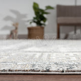 Alfombra Grande Moderna con Diseño Tradicional, Gruesa, Pelo con Relieve, Color Gris. Colección Bebek.