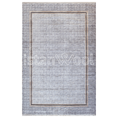 Alfombra Moderna Con Diseño, Gruesa, Pelo con Relieve, Color Gris. Colección Ortakoy